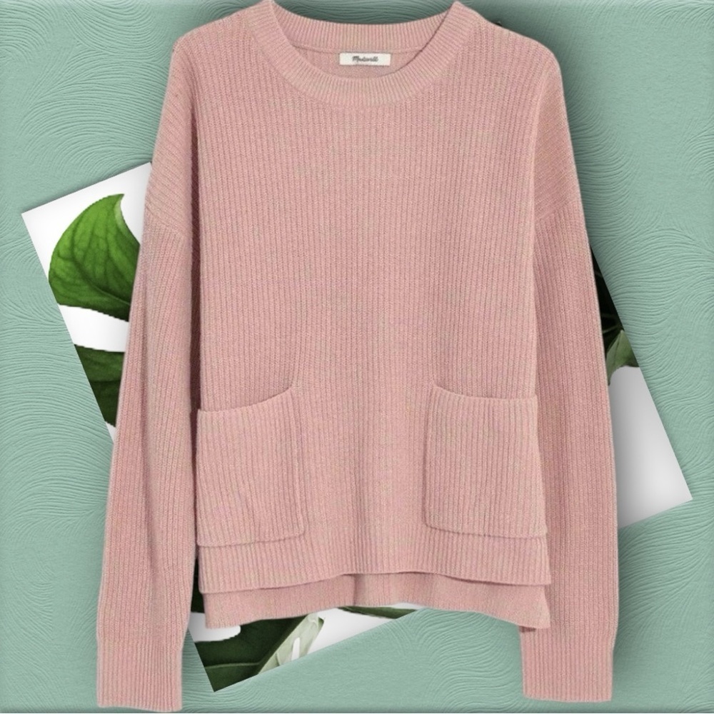 Madewell Soft Tan ‘Patch Pocket Pullover Sweater’ Size XXS